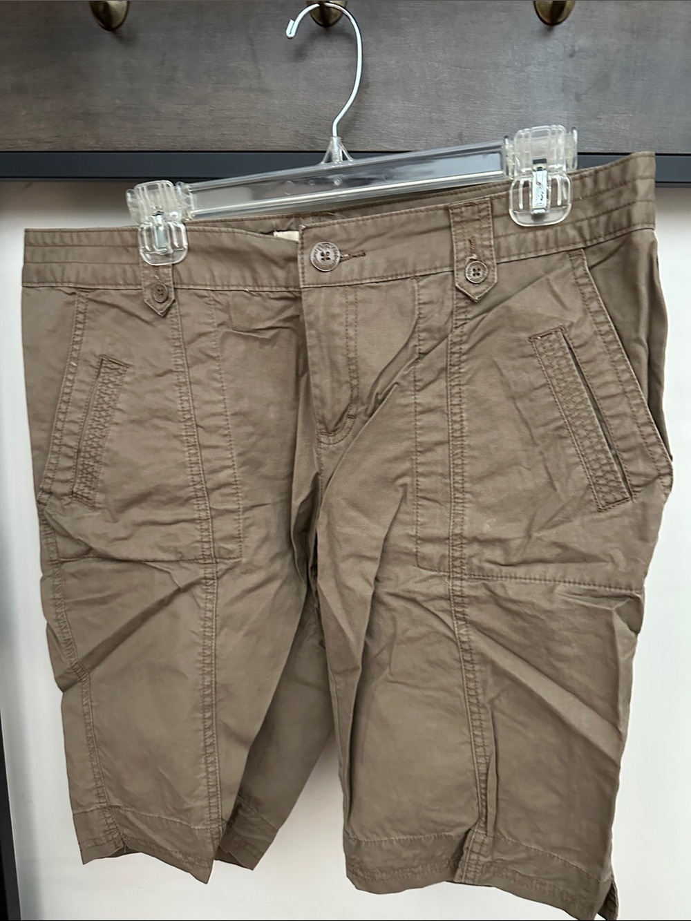 Women’s Casual Tan Cotton-Blend Shorts